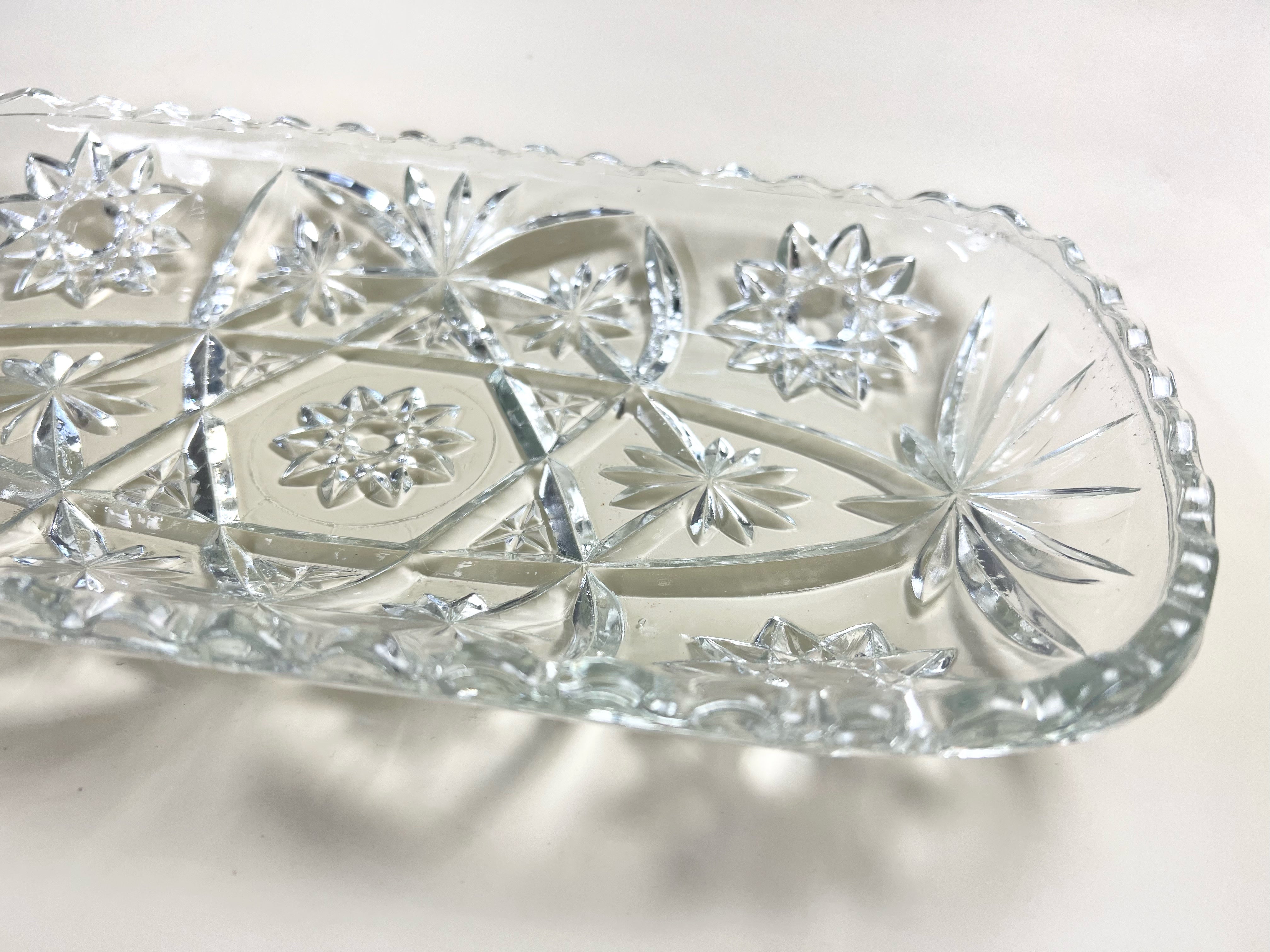 Clear Pressed Glass Oblong Tray