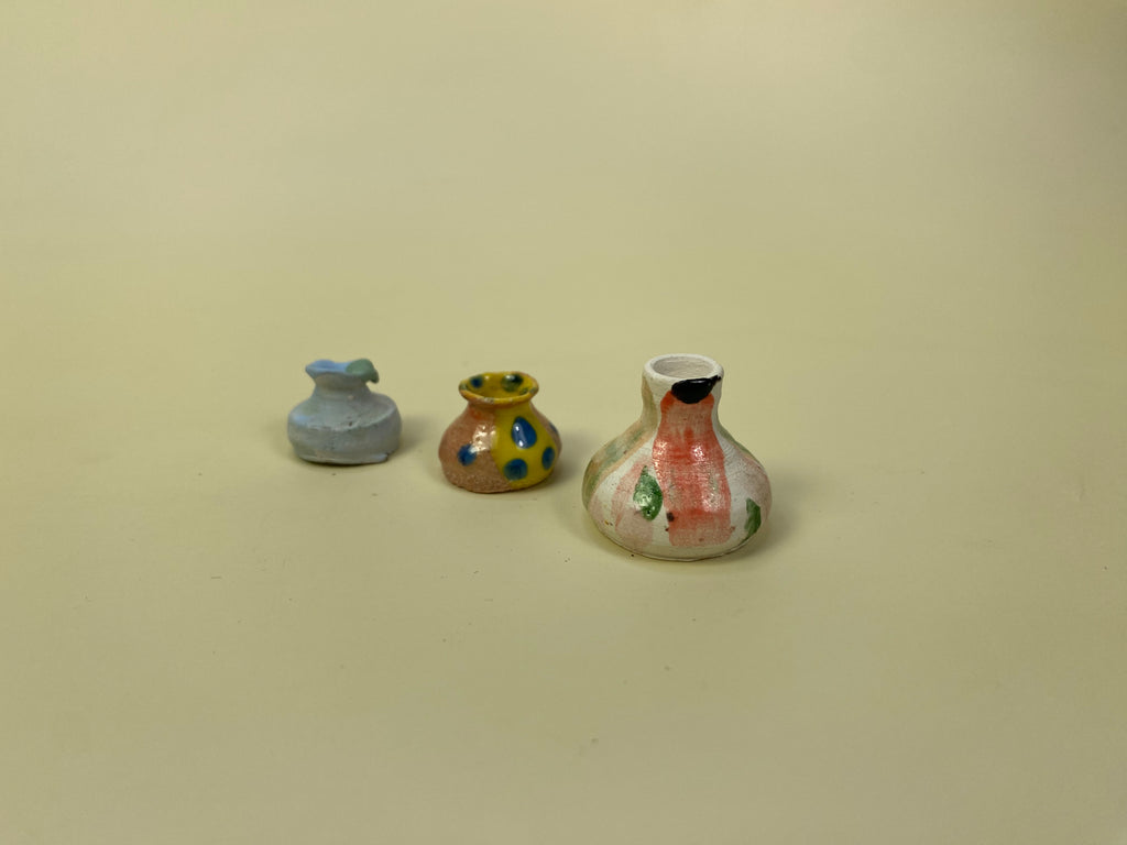 Hand Made Studio Pottery - Miniature set of 3