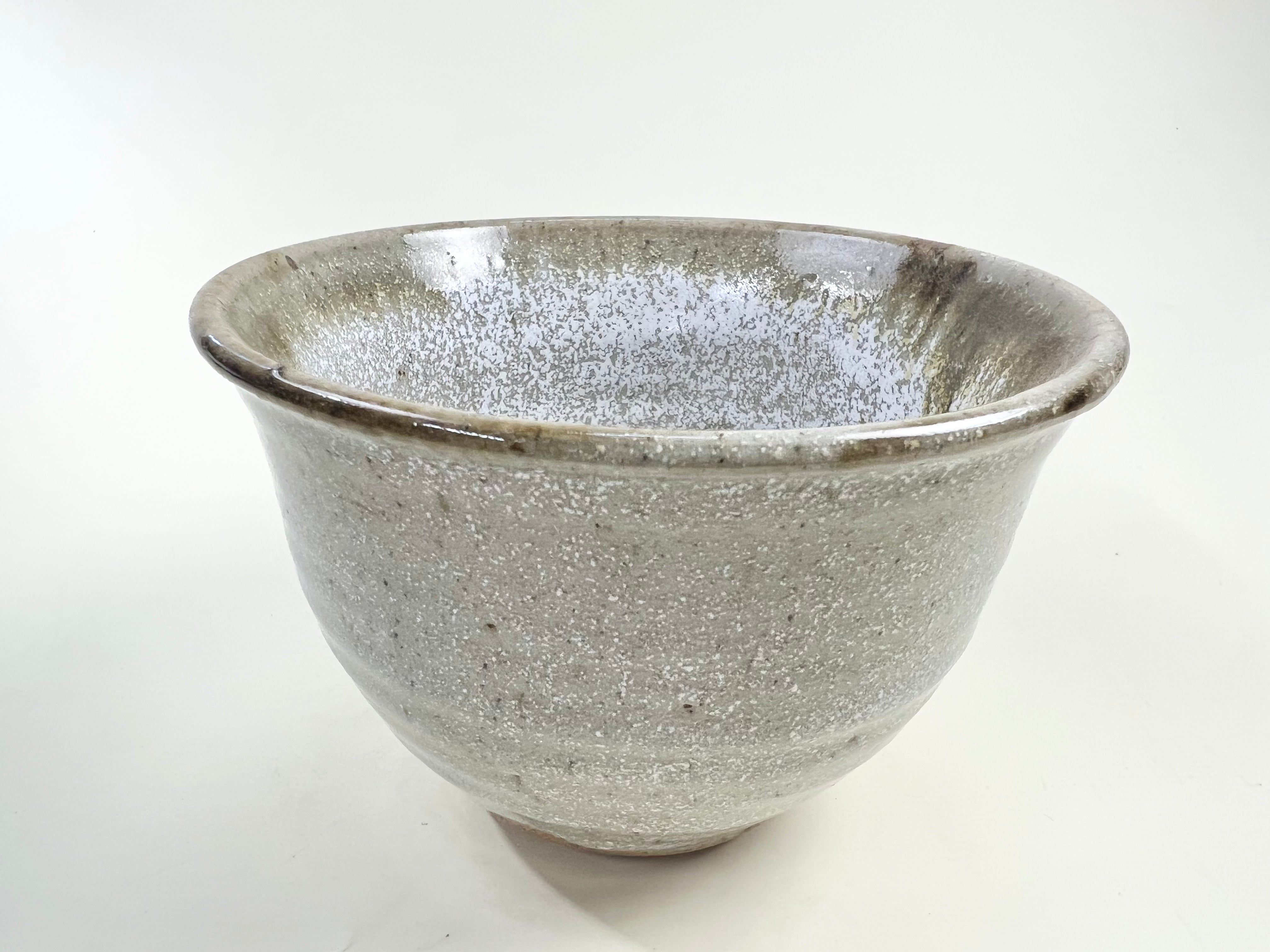 Small Taupe and White Studio Pottery Bowl