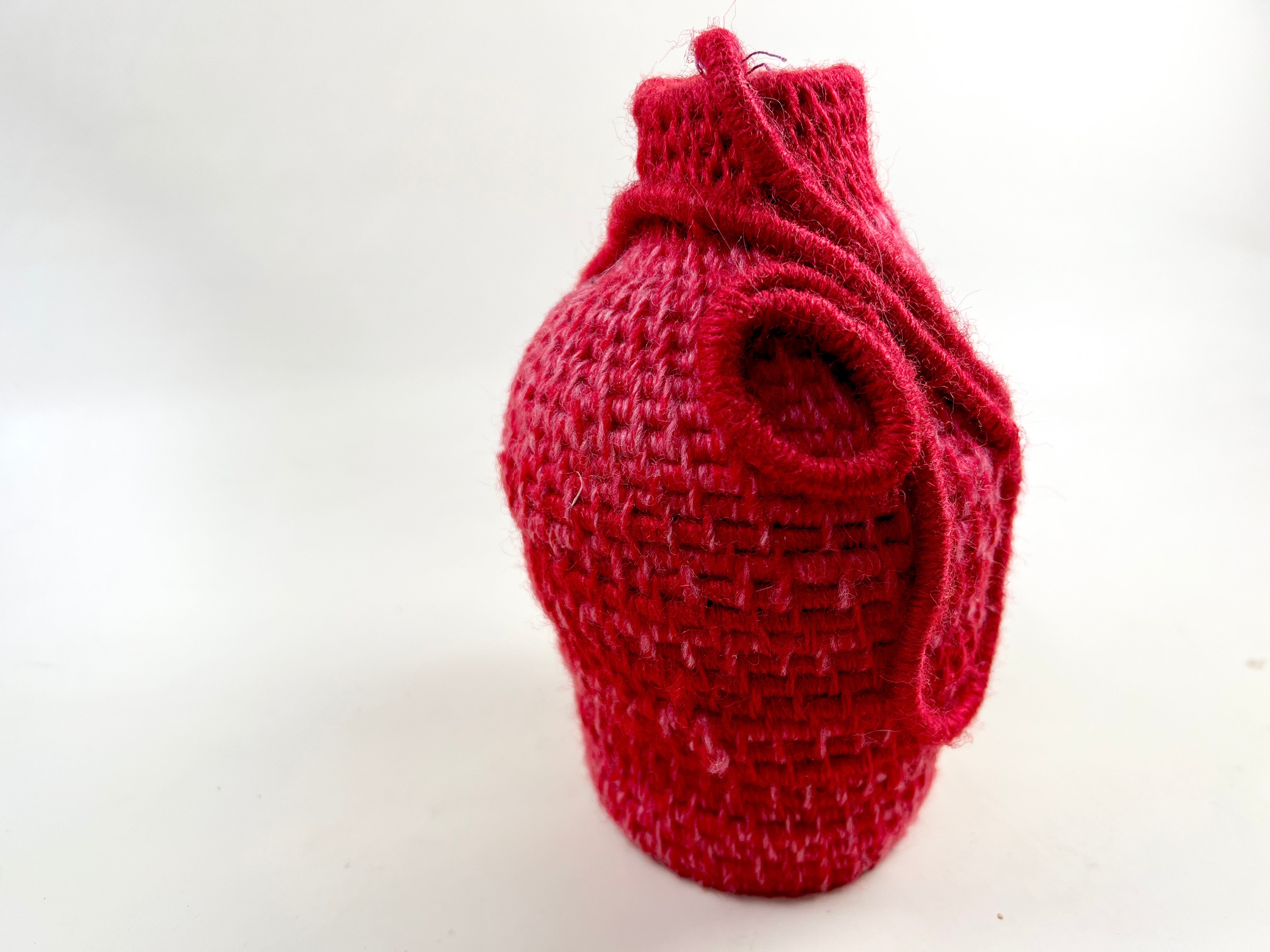 Red Crochet Fabric Vase