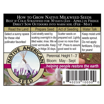 Showy Milkweed Seed Packet